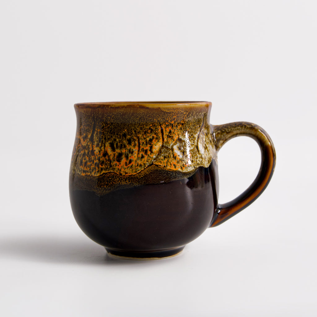 Ceramic Mug Black with animal print medium size