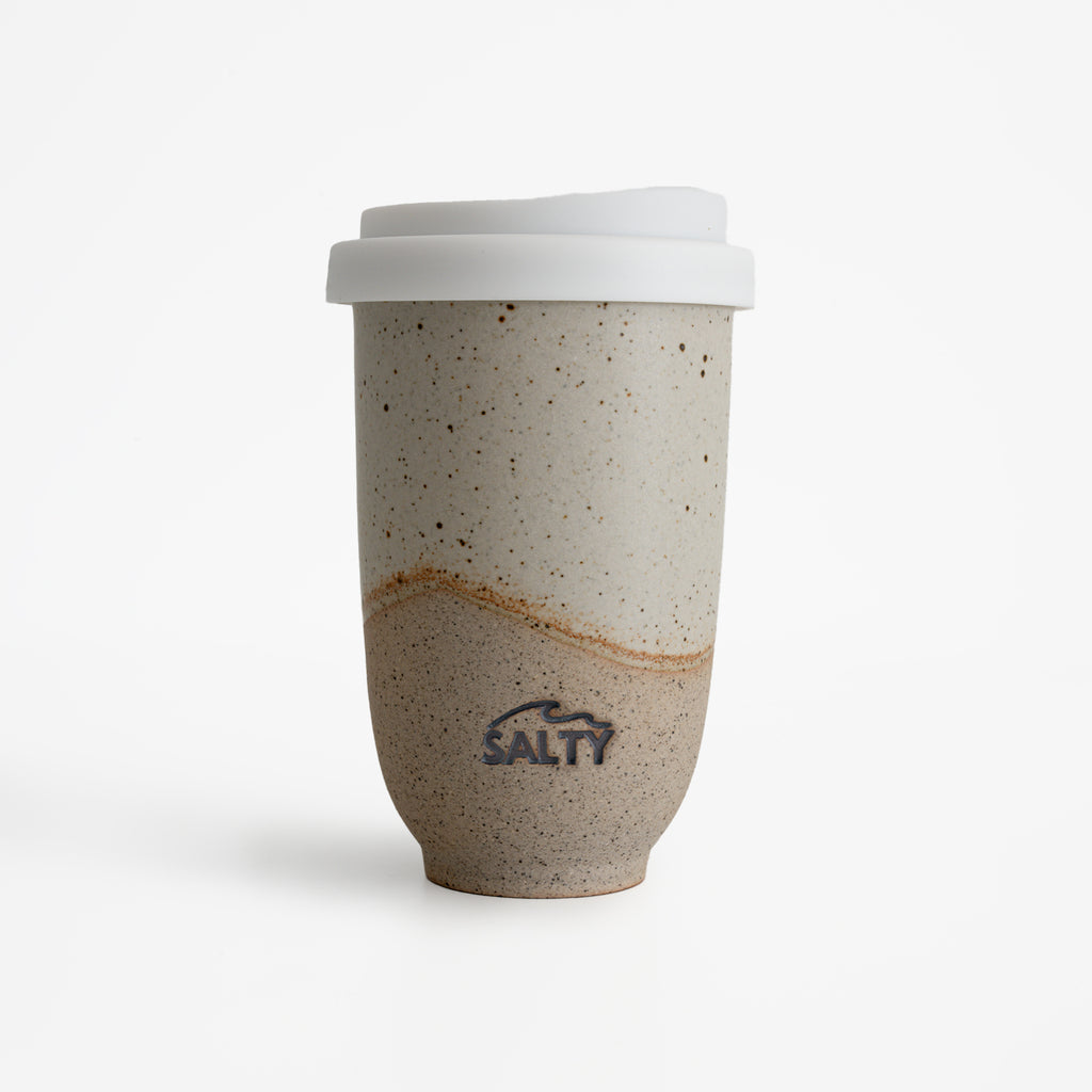 White stamped cup