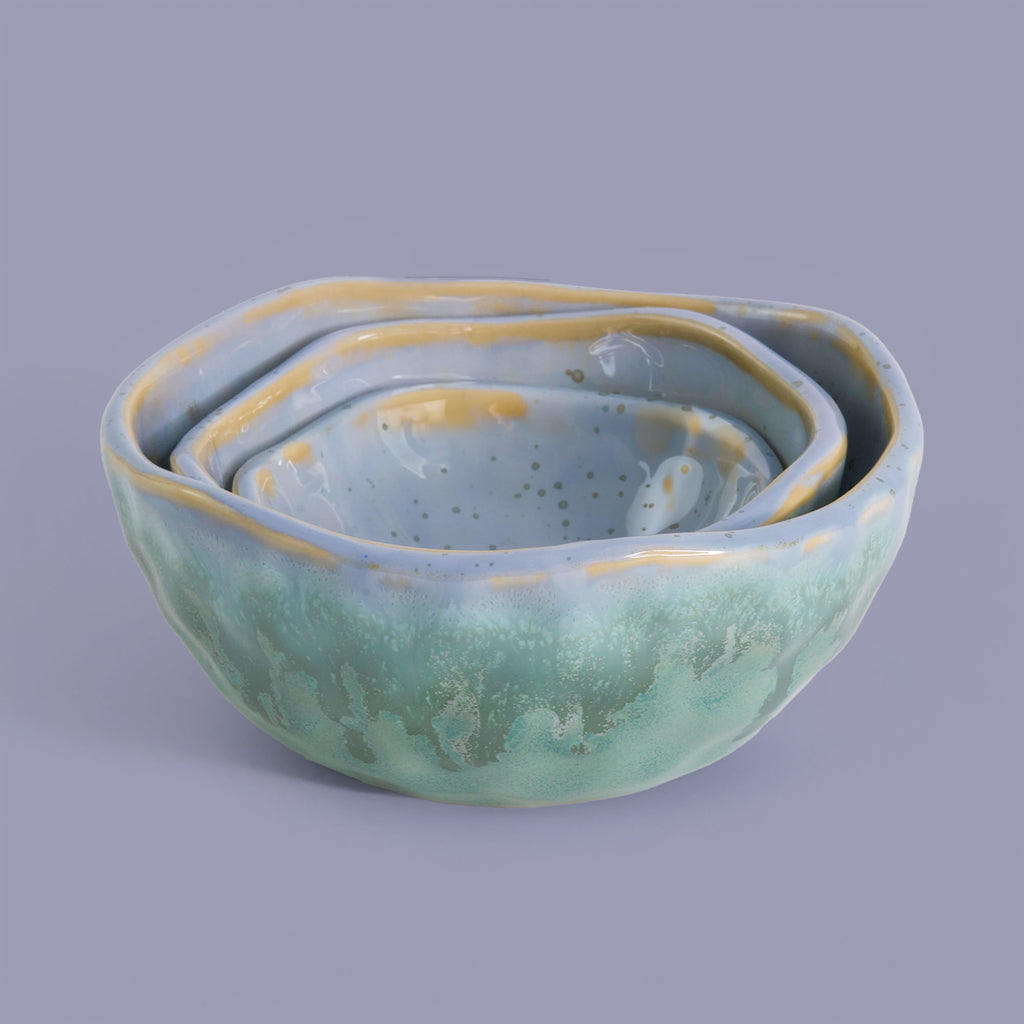 Nesting Bowl set in Ocean Jasper