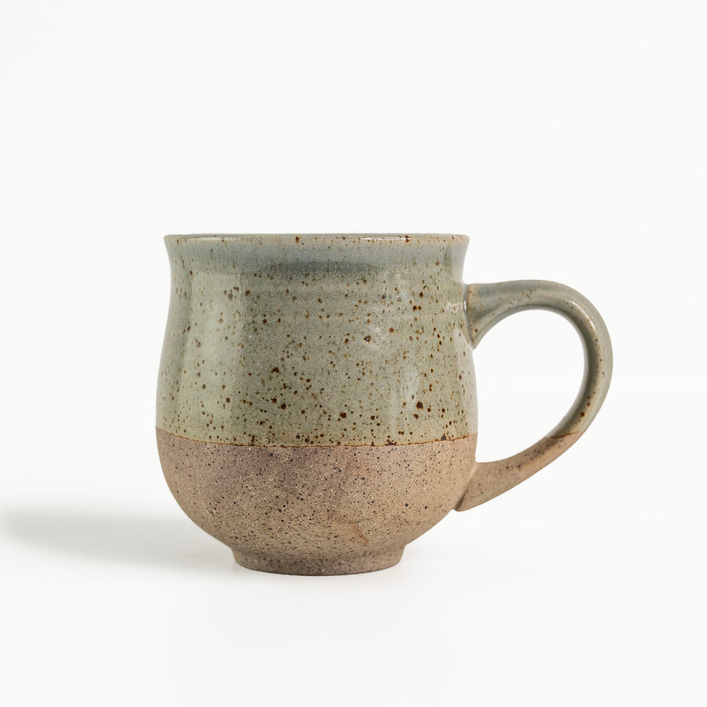 Medium green speckled mug